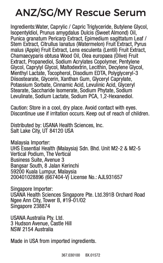 celavive Postbiotic Rescue Serum singapore usana supplement facts